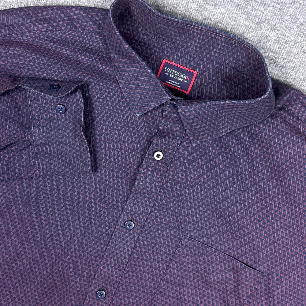 UNTUCKit Shirt Mens XXL Long Sleeve Button‎ Geometric Diamante Wrinkle Free
